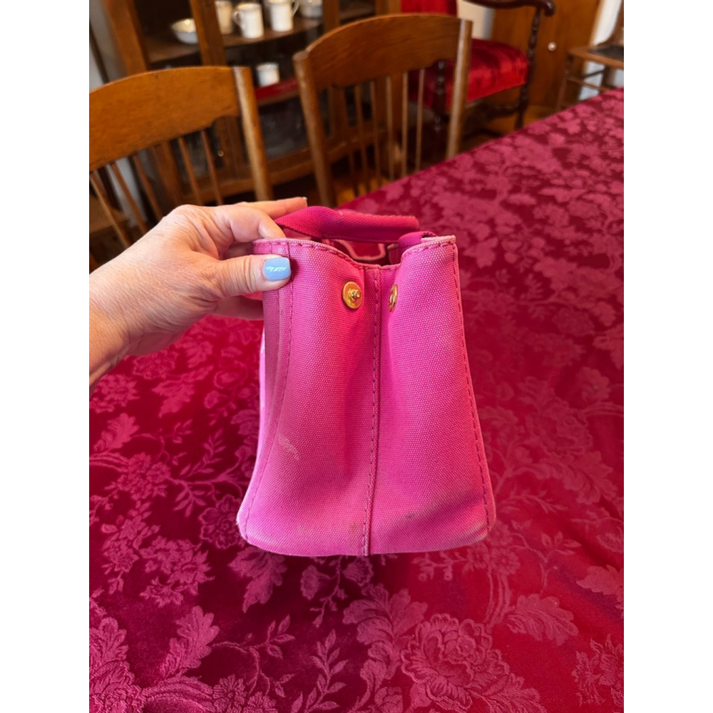 Prada Pink Canvas Canapa Small Tote Bag - Picture 4 of 15